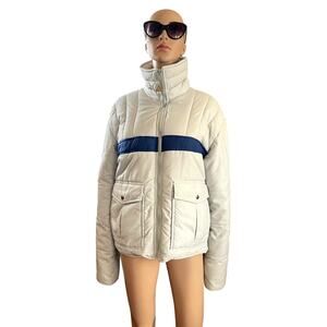 VTG 80s Snuggler Ski Jacket Mens 42 L Gray Puffer Insulated Zip Winter Outdoor